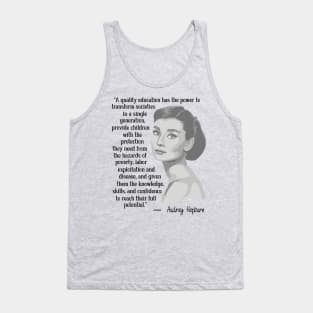 Audrey Hepburn Portrait and Quote Tank Top